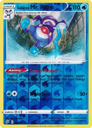Galarian Mr. Rime - 038/192 - Rare - Reverse Holo