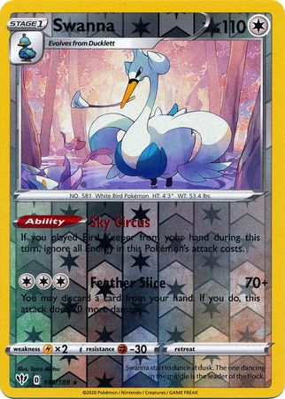 Swanna - 149/189 - Rare - Reverse Holo