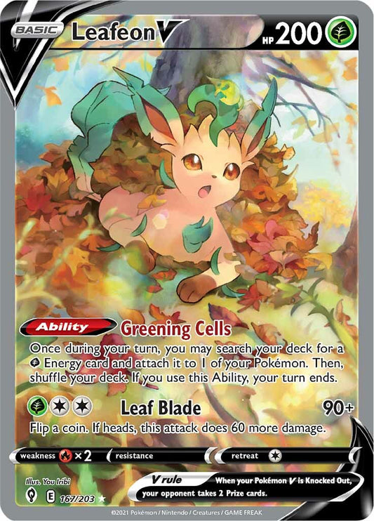 Leafeon V - 167/203 - Alternate Art Ultra Rare