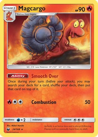 Magcargo 024/168  - Reverse Holofoil SM  Celestial Storm - Rare