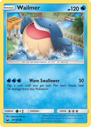 Wailmer 039  - Reverse Holofoil SM  Celestial Storm - Common