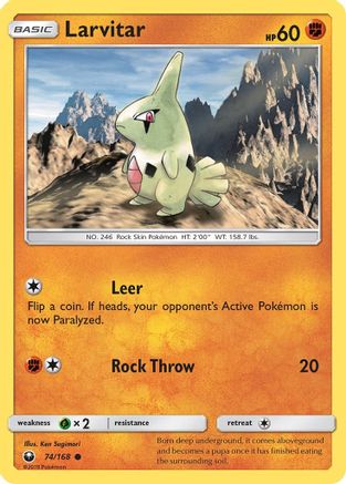 Larvitar 074/168  - Reverse Holofoil SM  Celestial Storm - Common