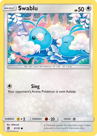 Swablu (57) 057/70  - Reverse Holofoil Dragon Majesty - Common