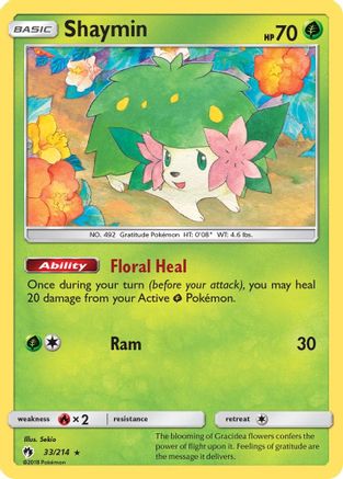 Shaymin 033/214  - Holofoil SM  Lost Thunder - Holo Rare