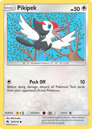 Pikipek (163) 163  - Reverse Holofoil SM  Lost Thunder - Common