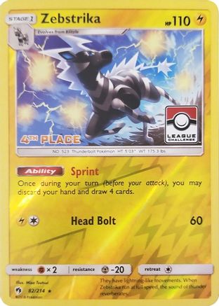 Zebstrika 082/214  - Reverse Holofoil League & Championship Cards - Promo