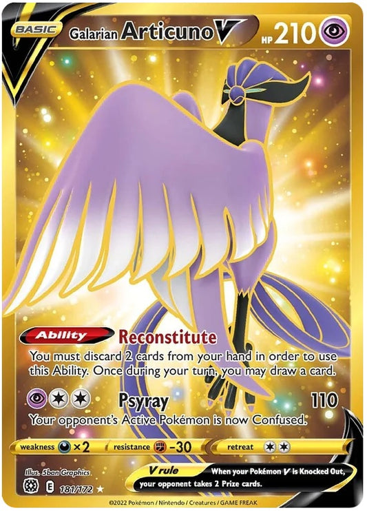 Galarian Articuno V - 181/172 - Secret Rare