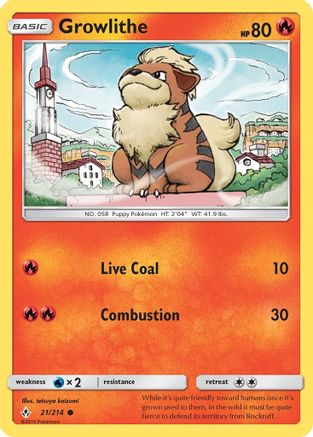 Growlithe 021/214  SM  Unbroken Bonds - Common