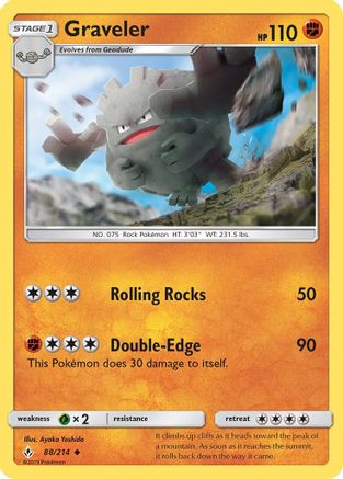 Graveler 088  SM  Unbroken Bonds - Uncommon