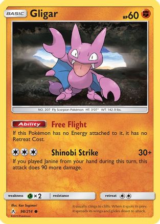 Gligar 098/214  SM  Unbroken Bonds - Common