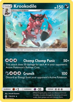 Krookodile 116  SM  Unbroken Bonds - Rare