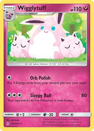 Wigglytuff 135/214  - Reverse Holofoil SM  Unbroken Bonds - Rare