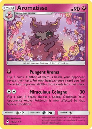 Aromatisse 142/214  - Reverse Holofoil SM  Unbroken Bonds - Rare
