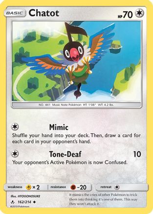 Chatot 162  SM  Unbroken Bonds - Uncommon