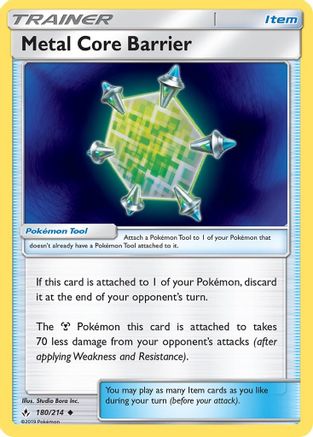 Metal Core Barrier 180/214  - Reverse Holofoil SM  Unbroken Bonds - Uncommon