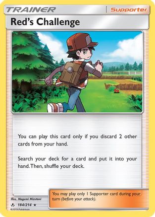 Red's Challenge 184/214  - Holofoil SM  Unbroken Bonds - Holo Rare
