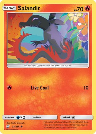 Salandit (33) 033/236  - Reverse Holofoil SM  Unified Minds - Common