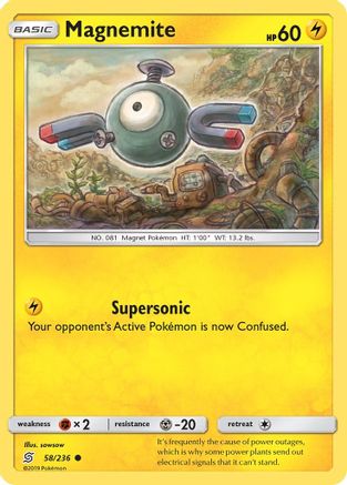 Magnemite 058/236  - Reverse Holofoil SM  Unified Minds - Common
