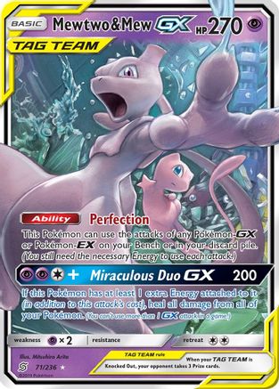 Mewtwo & Mew GX 071/236  - Holofoil SM  Unified Minds - Ultra Rare