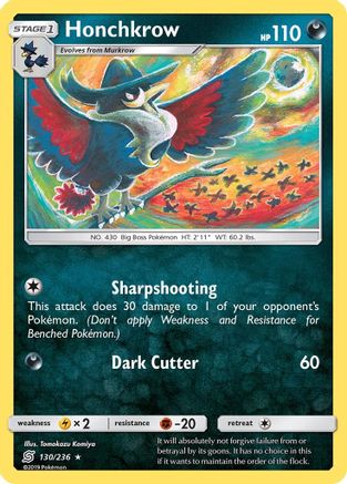 Honchkrow 130/236  - Reverse Holofoil SM  Unified Minds - Rare