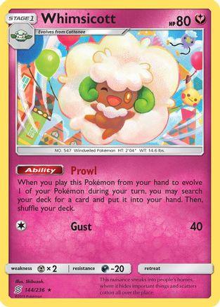 Whimsicott 144/236  SM  Unified Minds - Rare