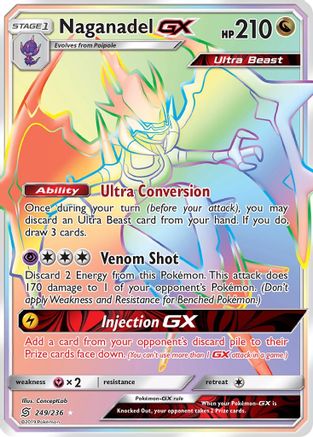 Naganadel GX (Secret) 249  - Holofoil SM  Unified Minds - Secret Rare