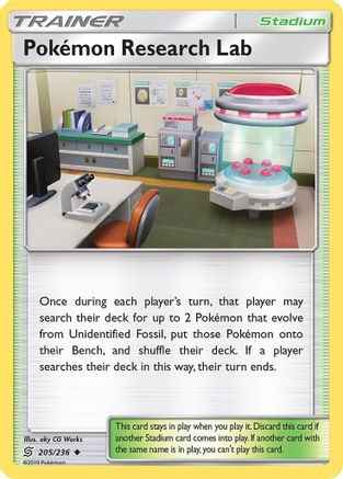 Pokemon Research Lab 205/236  - Reverse Holofoil SM  Unified Minds - Uncommon
