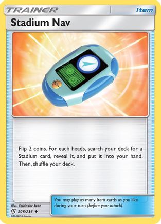 Stadium Nav 208/236  - Reverse Holofoil SM  Unified Minds - Uncommon