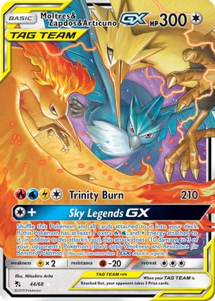 Moltres & Zapdos & Articuno GX 044/68  - Holofoil Hidden Fates - Ultra Rare
