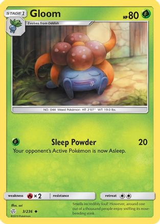 Gloom 003/236  - Reverse Holofoil SM  Cosmic Eclipse - Uncommon