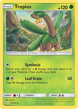 Tropius 012/236  - Reverse Holofoil SM  Cosmic Eclipse - Uncommon