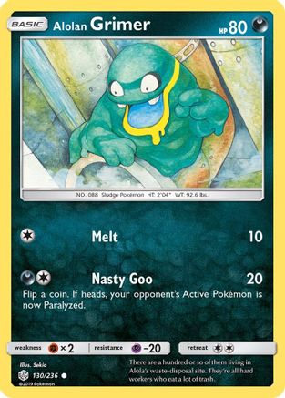 Alolan Grimer 130/236  SM  Cosmic Eclipse - Common