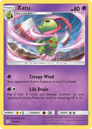 Xatu 079  - Reverse Holofoil SM  Cosmic Eclipse - Rare