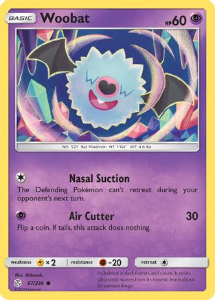Woobat 087/236  SM  Cosmic Eclipse - Common