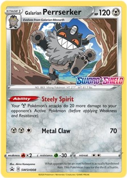 Galarian Perrserker (Prerelease) - SWSH008 - SWSH Promos