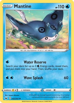 Mantine 052/202  SWSH01 Sword & Shield Base Set - Uncommon