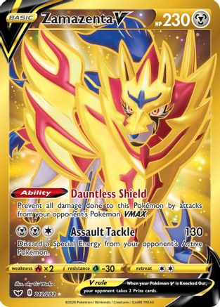 Zamazenta V (Secret) 212/202  - Holofoil SWSH01 Sword & Shield Base Set - Secret Rare