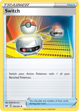 Switch 183/202  - Reverse Holofoil SWSH01 Sword & Shield Base Set - Uncommon