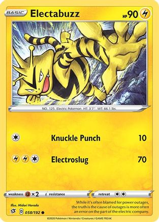 Electabuzz 058/192  SWSH02 Rebel Clash - Common