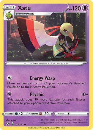 Xatu 077/192  - Reverse Holofoil SWSH02 Rebel Clash - Uncommon