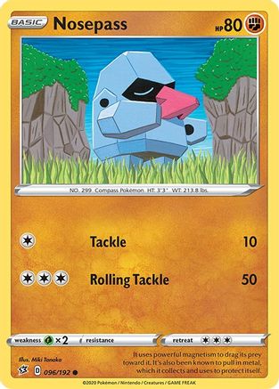 Nosepass 096/192  - Reverse Holofoil SWSH02 Rebel Clash - Common