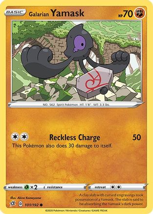 Galarian Yamask 101/192  - Reverse Holofoil SWSH02 Rebel Clash - Common