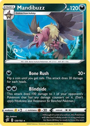 Mandibuzz 120/192  - Reverse Holofoil SWSH02 Rebel Clash - Rare