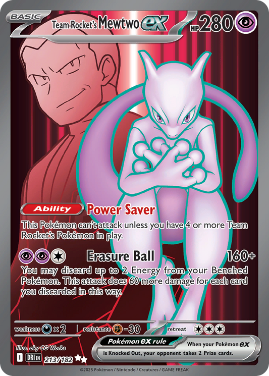 Team Rocket's Mewtwo ex - 213/182 - Ultra Rare