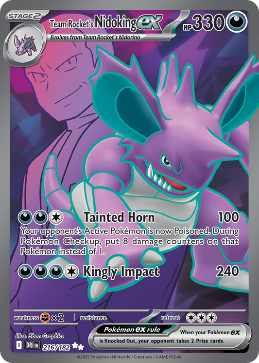 Team Rocket's Nidoking ex - 216/182 - Ultra Rare
