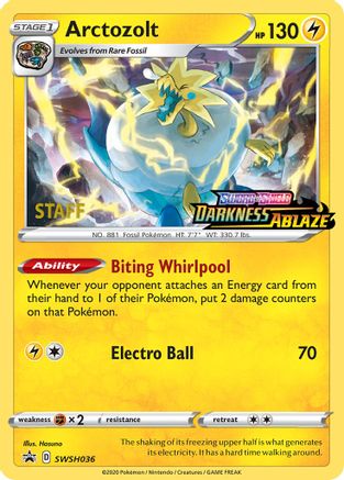 Arctozolt - SWSH036 (Prerelease) [Staff] SWSH036 - SWSH Sword & Shield Promo Cards Holofoil