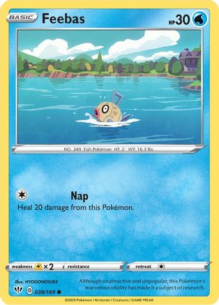 Feebas 038/189  SWSH03 Darkness Ablaze - Common