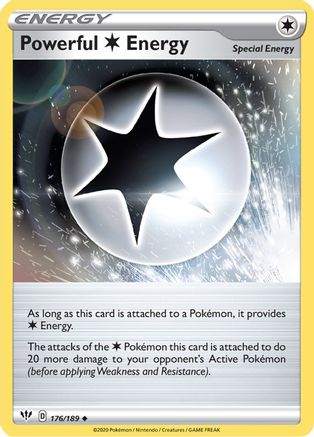 Powerful C Energy 176/189  - Reverse Holofoil SWSH03 Darkness Ablaze - Uncommon