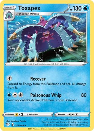 Toxapex 052/189  SWSH03 Darkness Ablaze - Uncommon