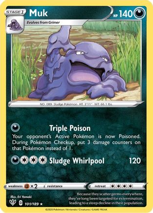 Muk 101/189  SWSH03 Darkness Ablaze - Rare